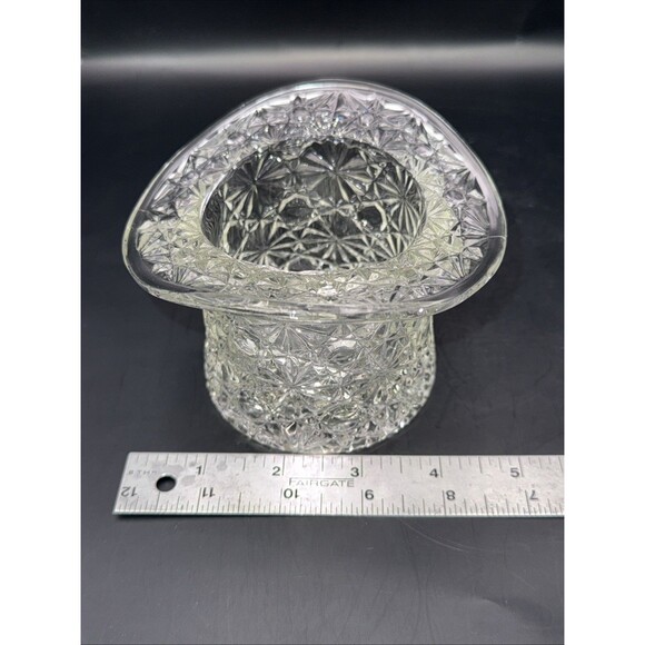 Vintage Fenton Daisy Button Clear Glass Top Hat Glassware - Picture 7 of 7